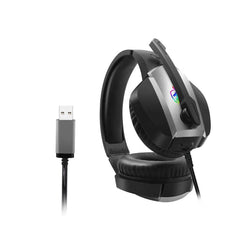 Gaming Headset 7.1 Channel 50mm Unit 90 Rotatable Microphone RGB Light Effect Scalable Design Noise Reduction Protein Leather Earmuffs