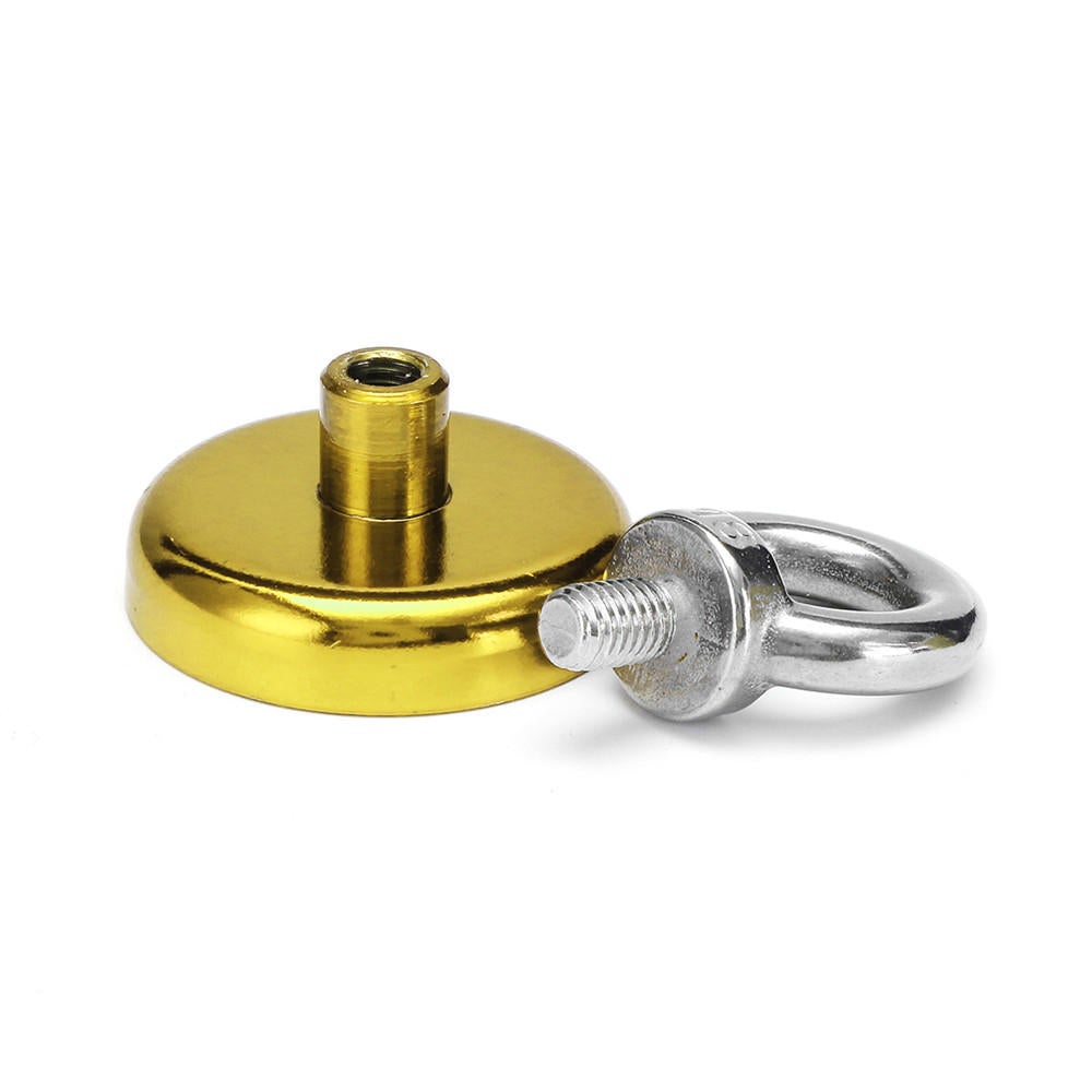 48mm 90kg Neodymium Recovery Magnet Metal Detector Circular Eyebolt Red/Yellow/Blue