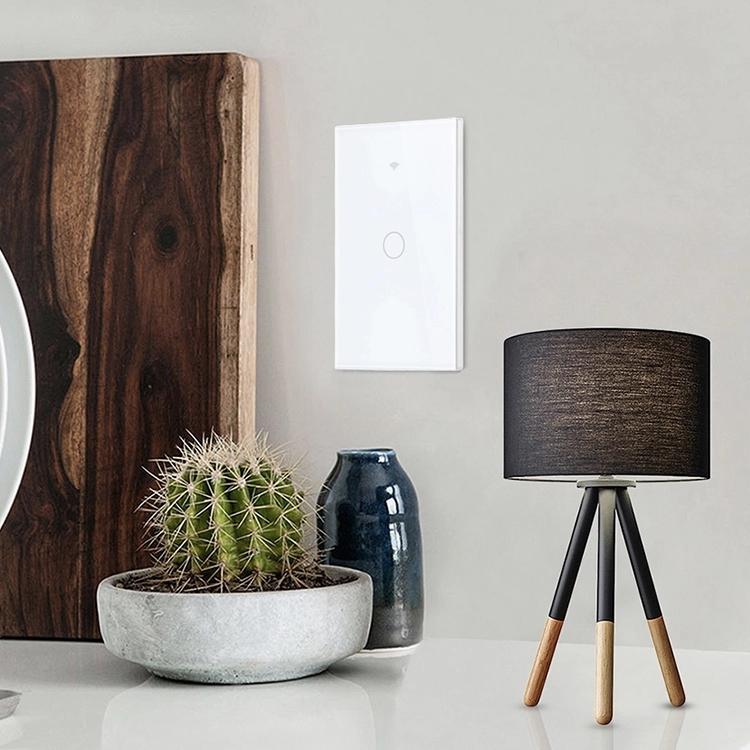 Smart Home Wall Touch Switch 1/2/3 Gang US Type Neutral Line Tempered Glass APP Remote Controller Work with Amazon Alexa 10A RF433+WIFI