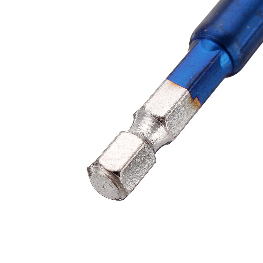 6pcs 6-19mm Countersink Drill Bit 5 Flutes Hex Shank Nano Blue Coated Chamfer Cutter Set