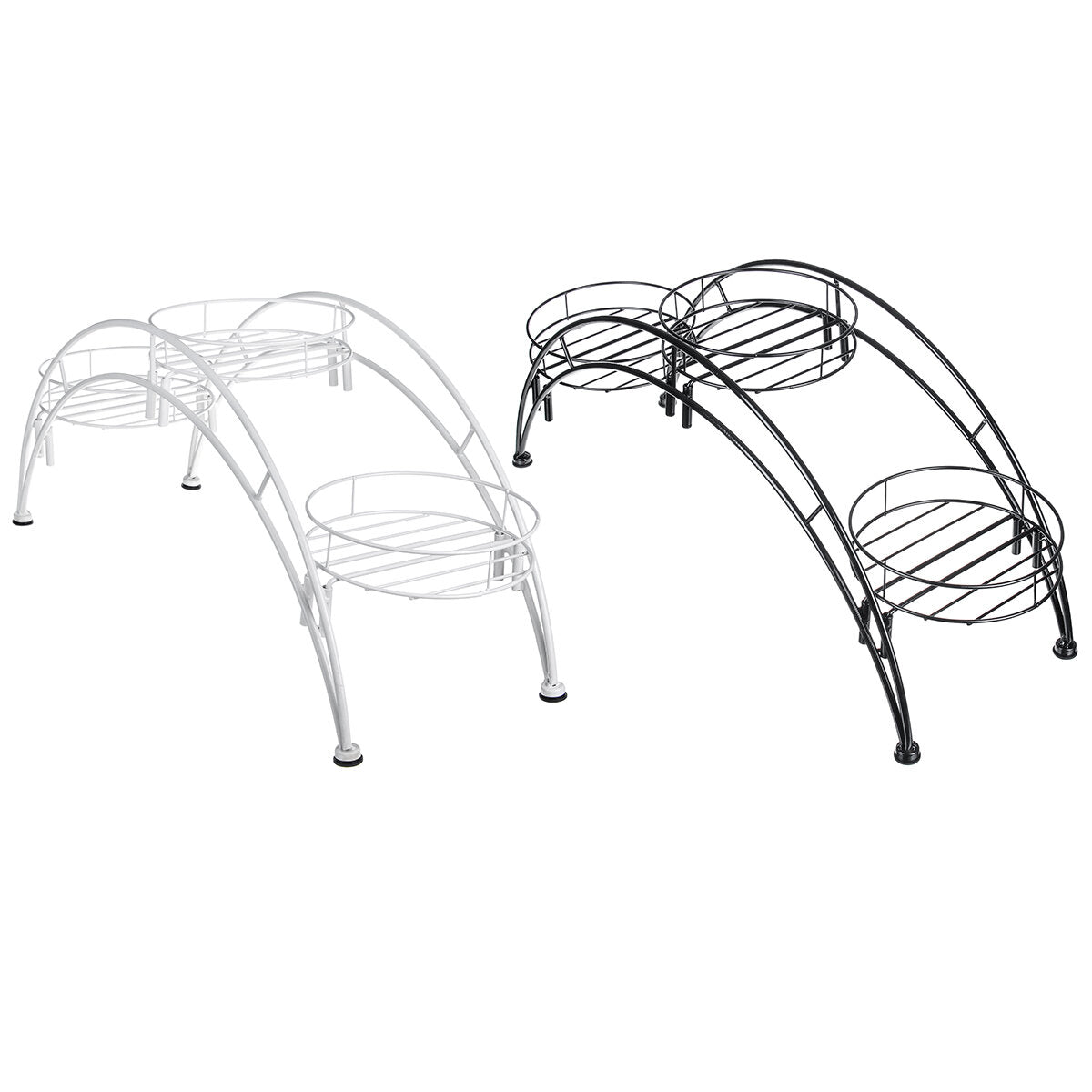 Curved Flower Rack Metal Flower Stand Plant Stand Balcony Garden Flower Plant Stand Bonsai Display Shelf