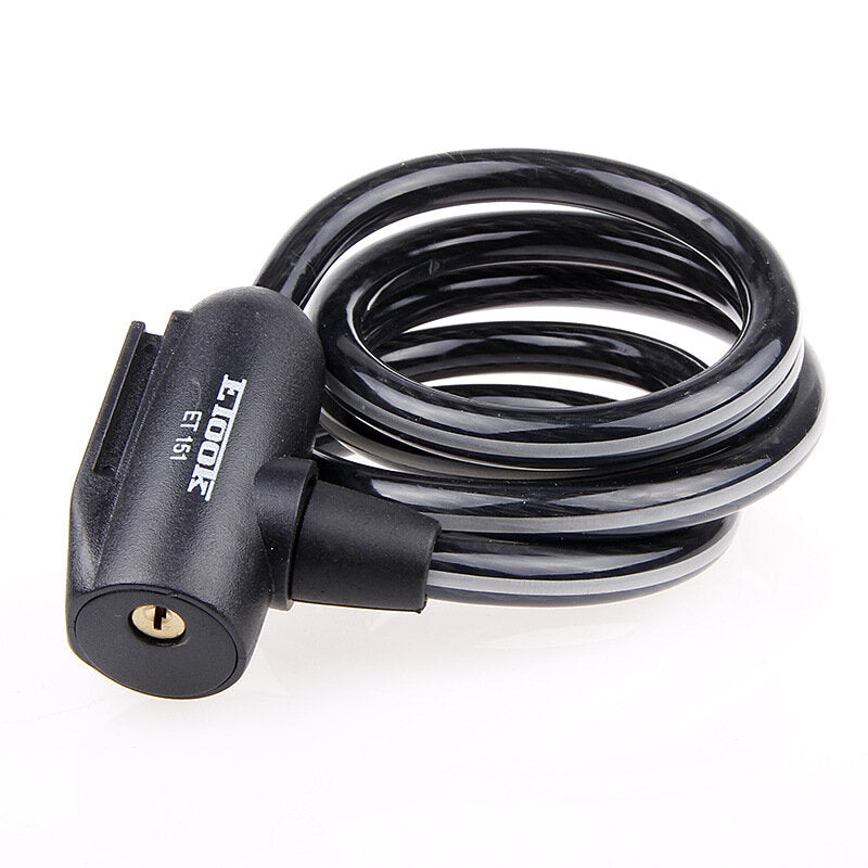 1500mm MTB Bike Lock Anti Theft Reflective With Holder Steel Saw Safety Cable Lock