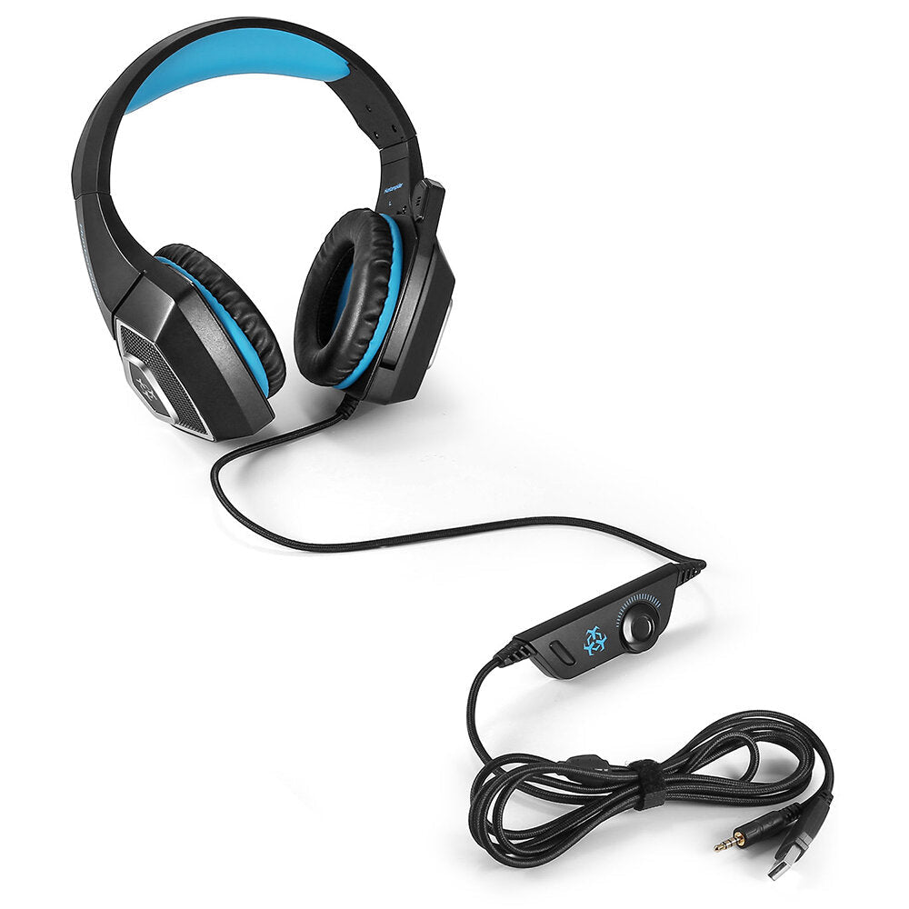 Gaming Headset Stereo Bass Game Headphone with Mic Noise Canceling LED Light for PC for PS4 Laptop