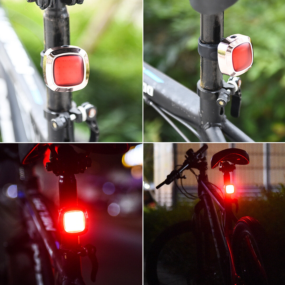 Smart Bike Taillight USB Rechargeable 5 Modes Adjustable Sensing Warning Lamp Waterproof Cycling