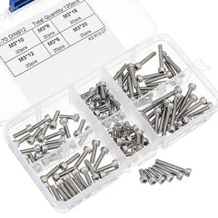 M3SH4 M3 Stainless Steel Hex Socket Cap Head Screw Allen Bolt Assortment Kit 120Pcs