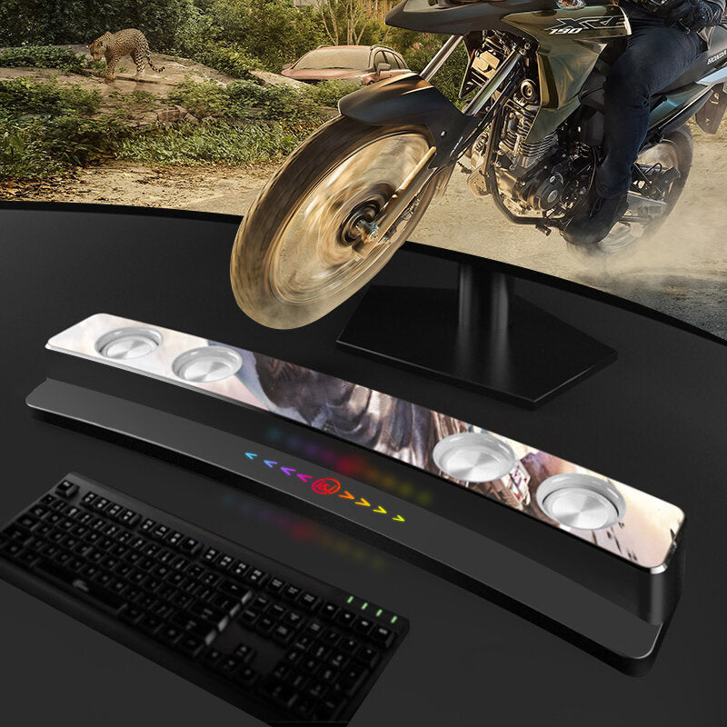 Bluetooth 5.0 Electronic Sports Speaker Hi-Fi Sound Quality Desktop Audio Subwoofer Dual Speakers