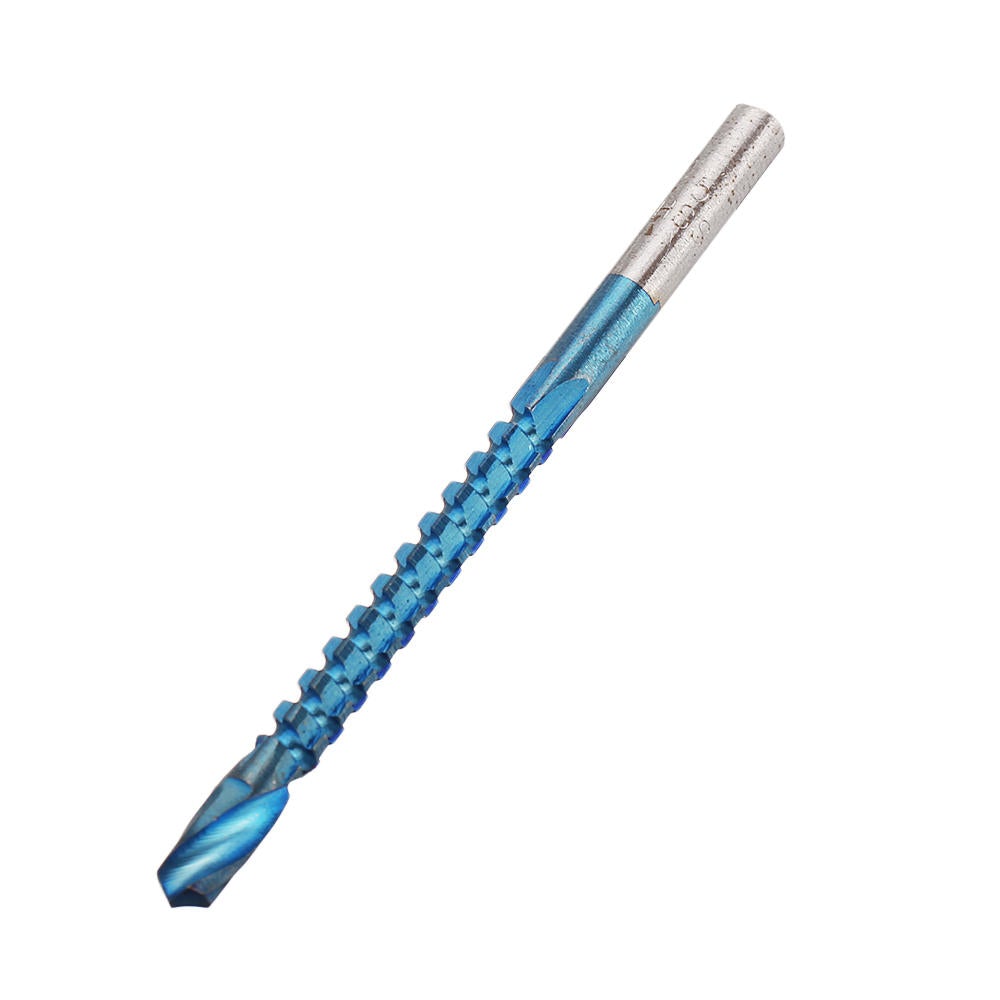6Pcs 3-8mm Blue Nano Coated Grooving Drill HSS Drill Bit Plastic Metal Hole Grooving