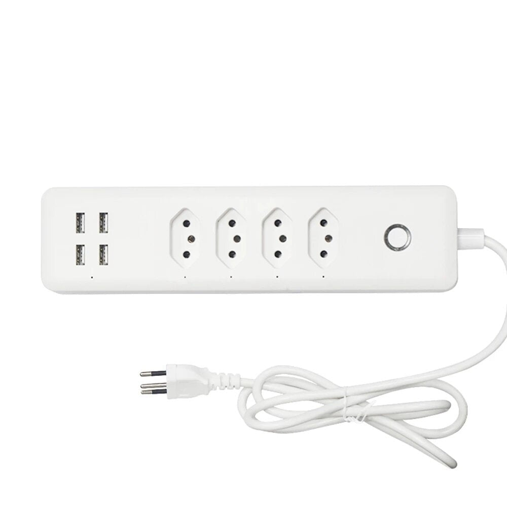 WiFi Smart Power Strip with 4 Outlets 4USB Ports 1.4m Extension Cord Voice works with Alexa Google Home