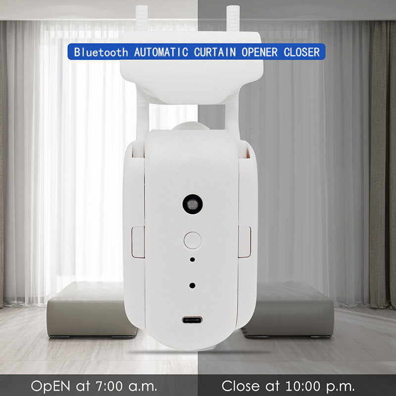 Smart Home Automatic Curtain Machine Free Track Installation Roman Rod Control Work with Alexa Google Home