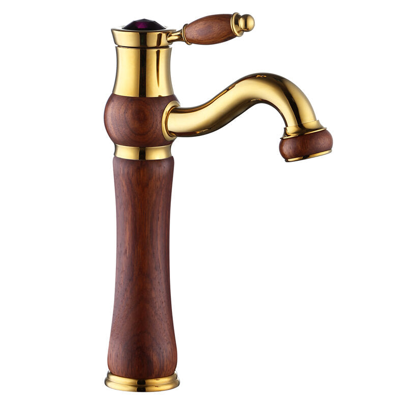 Antique Copper Bathroom Basin Faucet Tap Hot and Cold Water Single Hole Deck Mount Mixer G1/2