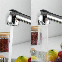 Kitchen Sink Faucet Pull Out Spray Head Single Lever Chrome Mono Brass Tap