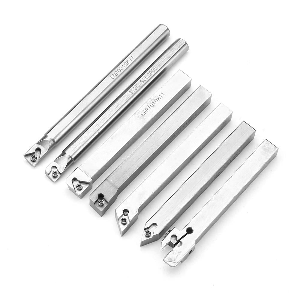 Upgrade 21pcs 10mm Turning Tool Holder Lathe Boring Bar+Carbide Insert+Wrench Set