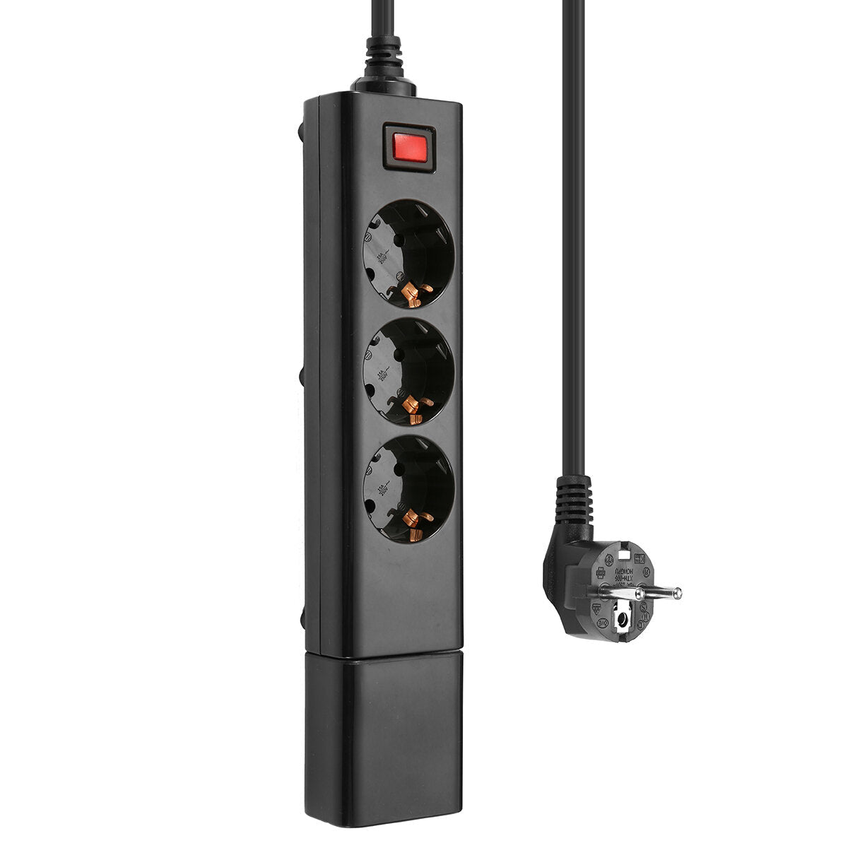 2500W 3-Way Power Strip USB Charger with 3*AC 220V-250V Outlet / 4*USB 2.1A Output EU Plug Detachable USB Charger