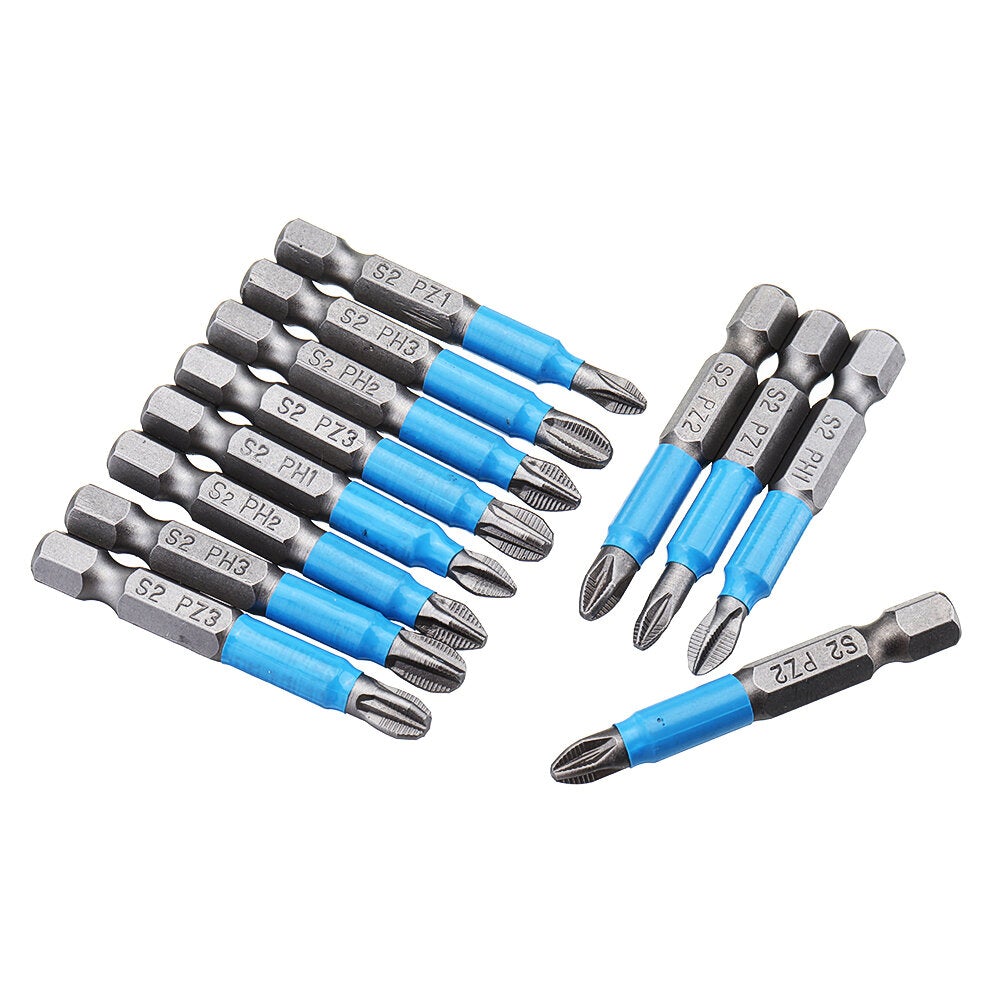 12pcs Screwdriver Bit 1/4 Inch Hex Shank Anti Slip PH2 Phillips Magnetic Impact Screwdriver Bits
