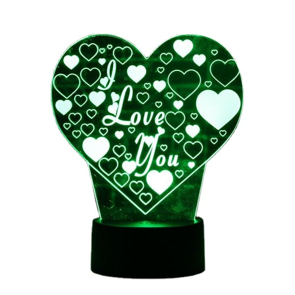 LED 3D Colorful I Love You Night Light Remote Control Touch Sensor Desktop Lamp