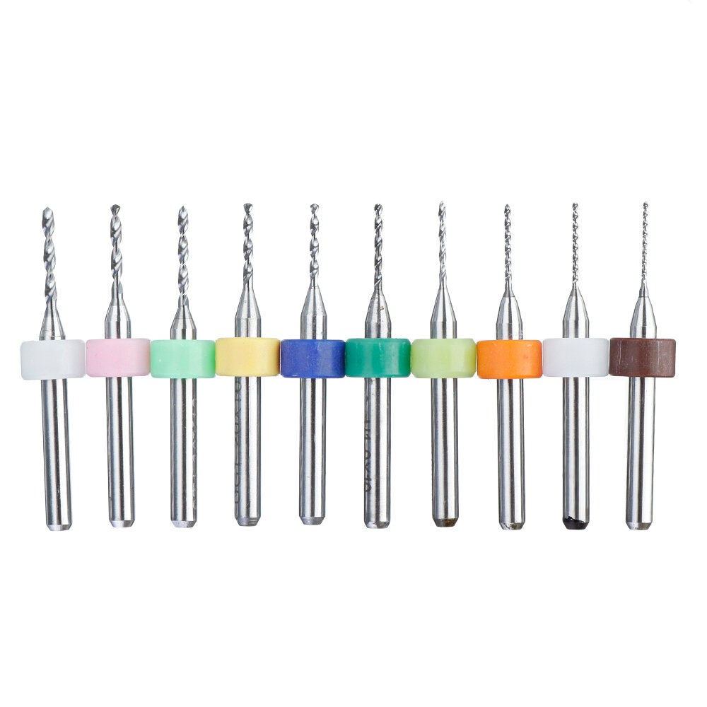10Pcs 0.6mm-1.5mm Tungsten Carbide PCB Drill Bits Print Circuit Board Mini CNC Drilling Bit Set