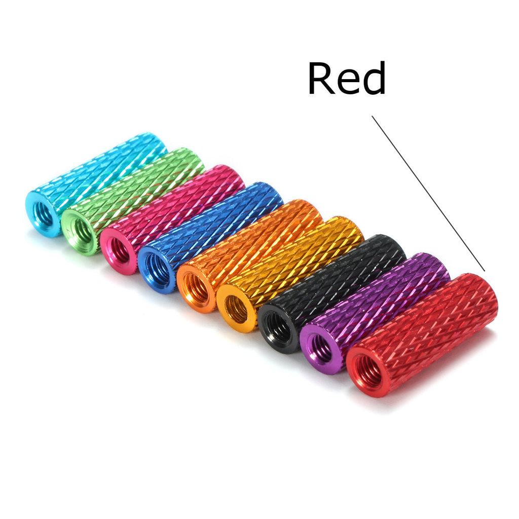 M3AS3 10Pcs M3 15mm Knurled Standoff Aluminum Alloy Anodized Spacer