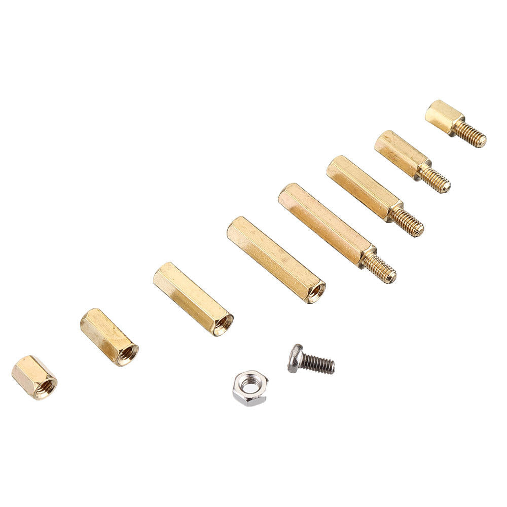 M3BH9 180Pcs M3 Male-Female Brass Hex Column Standoff Support Spacer Pillar Stainless Steel Screws Nuts for PCB Board