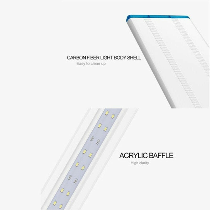 Super Slim LED Aquarium Light Aquatic Plant Lighting 18-30CM Extensible Waterproof Clip-on Lamp For Fish Tank