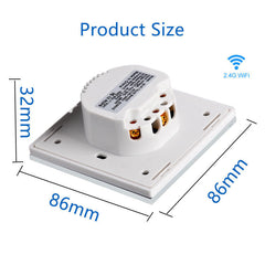 Smart Touch Switch 86 Type Smart EU Standard 1Gang Switch Work with Alexa Google Home WF-WS01 AC100-240V