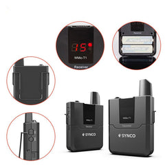 Wireless Lavalier Microphone System Receiver Transmitter Kit Video Recording Mic for Camera Phons Tablet Camcorder