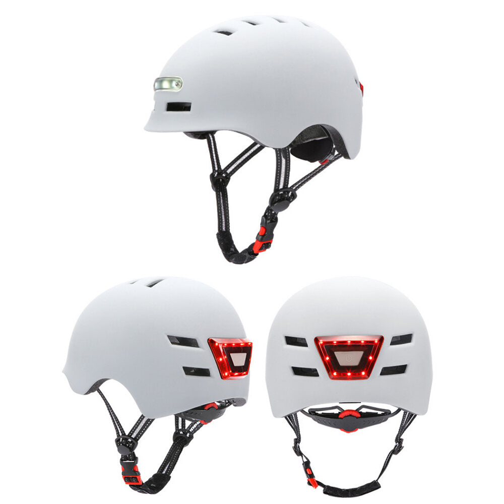 LED-Light Bicycle Helmet Ultralight 12-hole Ventilation Adjustable Cycling Helmet 3 Mode Headlight USB Charging MTB Road Bike Helmet