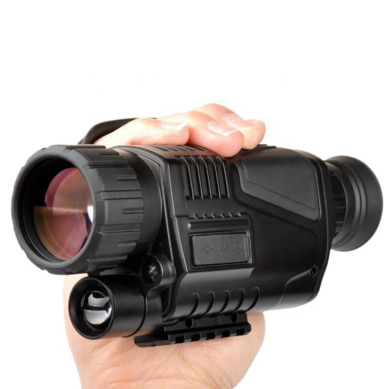 Outdoor 200m Range HD Infrared Digital Night Vision Hunting Monocular with 5X Optical Zoom Photo Video Recording Function Support AV Output