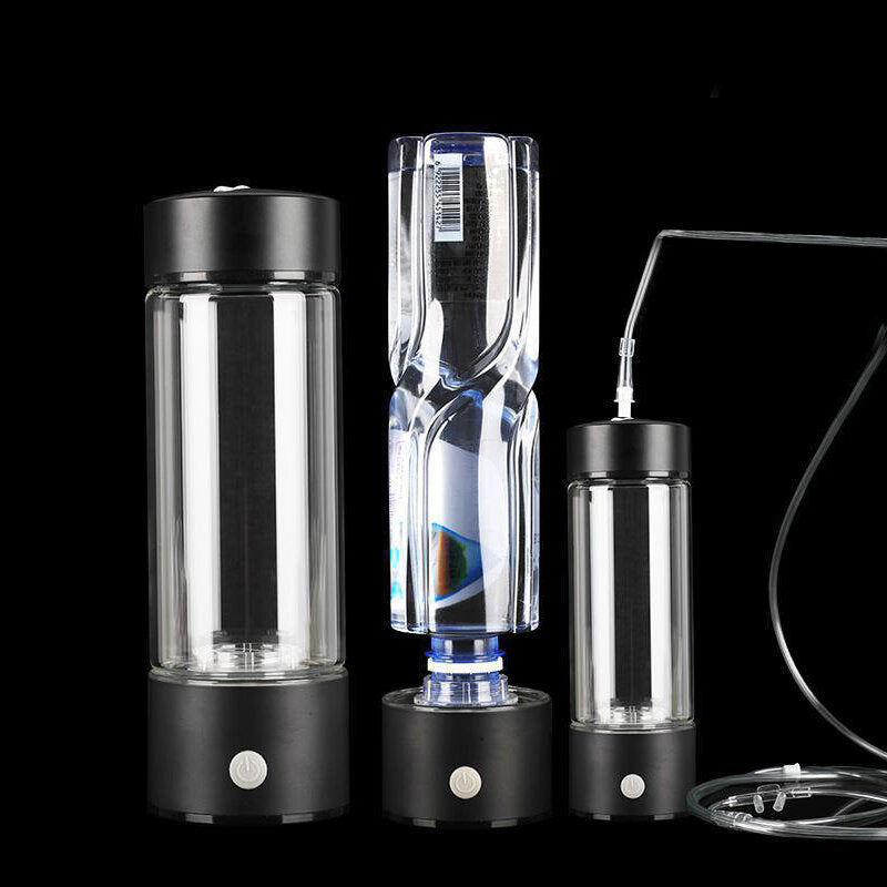 450ml Hydrogen-Rich Water Ionizer Maker Cup Generator Glass Bottle Mug USB Charging Glass Water Bottle