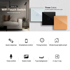 Smart Light Touch Switch 1Gang EU Wireless Remote Control Works with Alexa Google Home