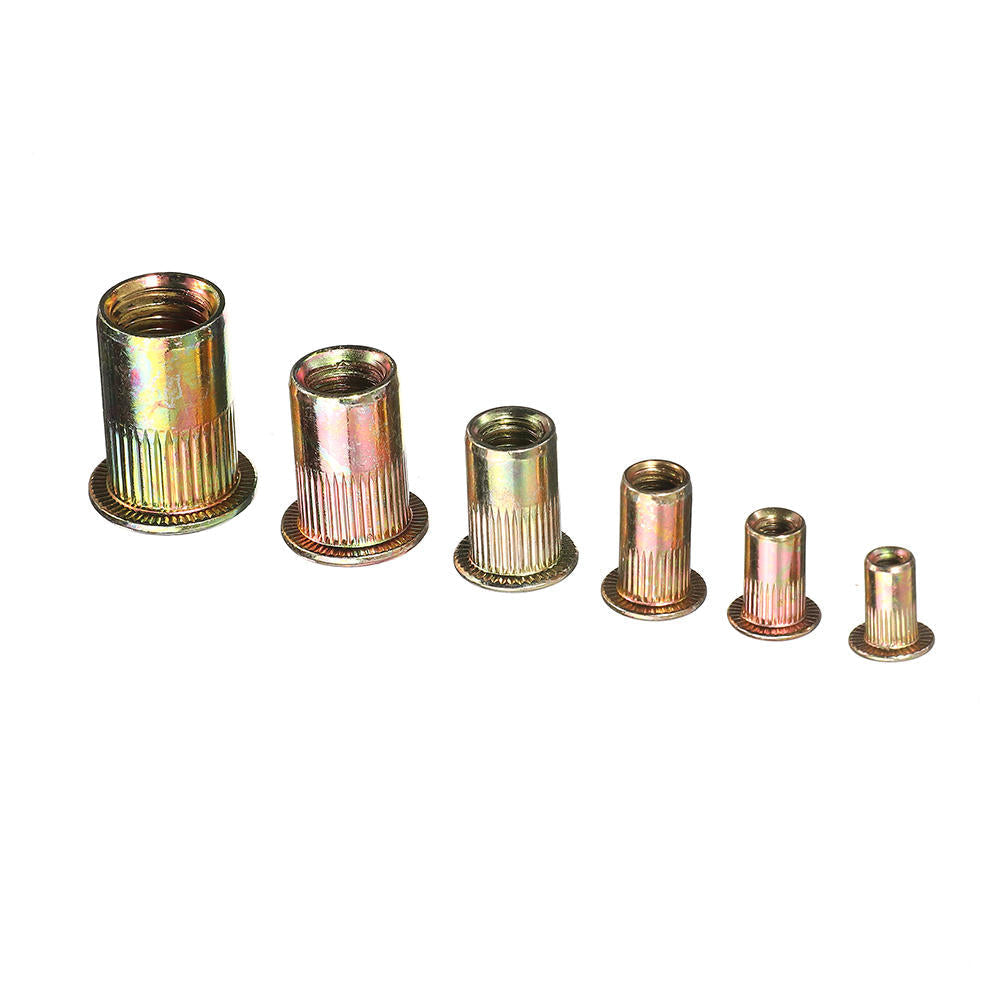 175Pcs Mixed Zinc Plated Threaded Rivnuts Blindnuts Nutserts M3-M10 Insert Rivet Nut Assortment Kit