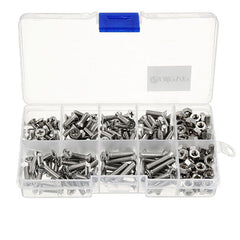 M4SP2 M4 Stainless Steel Phillips Flat Head Screws Bolts Nuts Assortment Kit 250Pcs