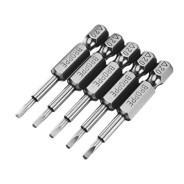 5pcs 2.0 50mm 1/4 Inch Hex Magnetic Triangle Screwdriver Bits Set