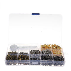 420+3 Sets Leather Craft Double Cap Rivets Tubular Metal Studs Fixing Tools Kit