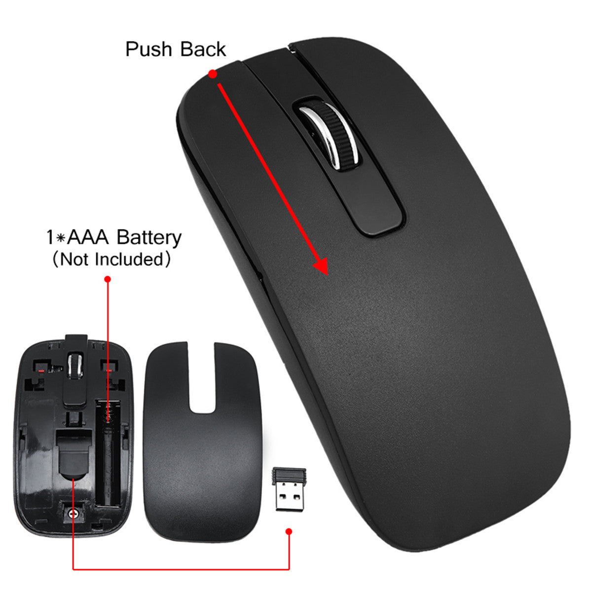 Ultra Thin 2.4GHz Wireless 101 Keys Keyboard and 1000DPI Mouse Combo Set With Keyboard Cover