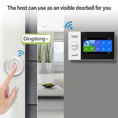 Alarm System 4.3 Inch Screen WIFI GSM GPRS Burglar Home Security With PIR Motion Sensor Fire Smoke Detector
