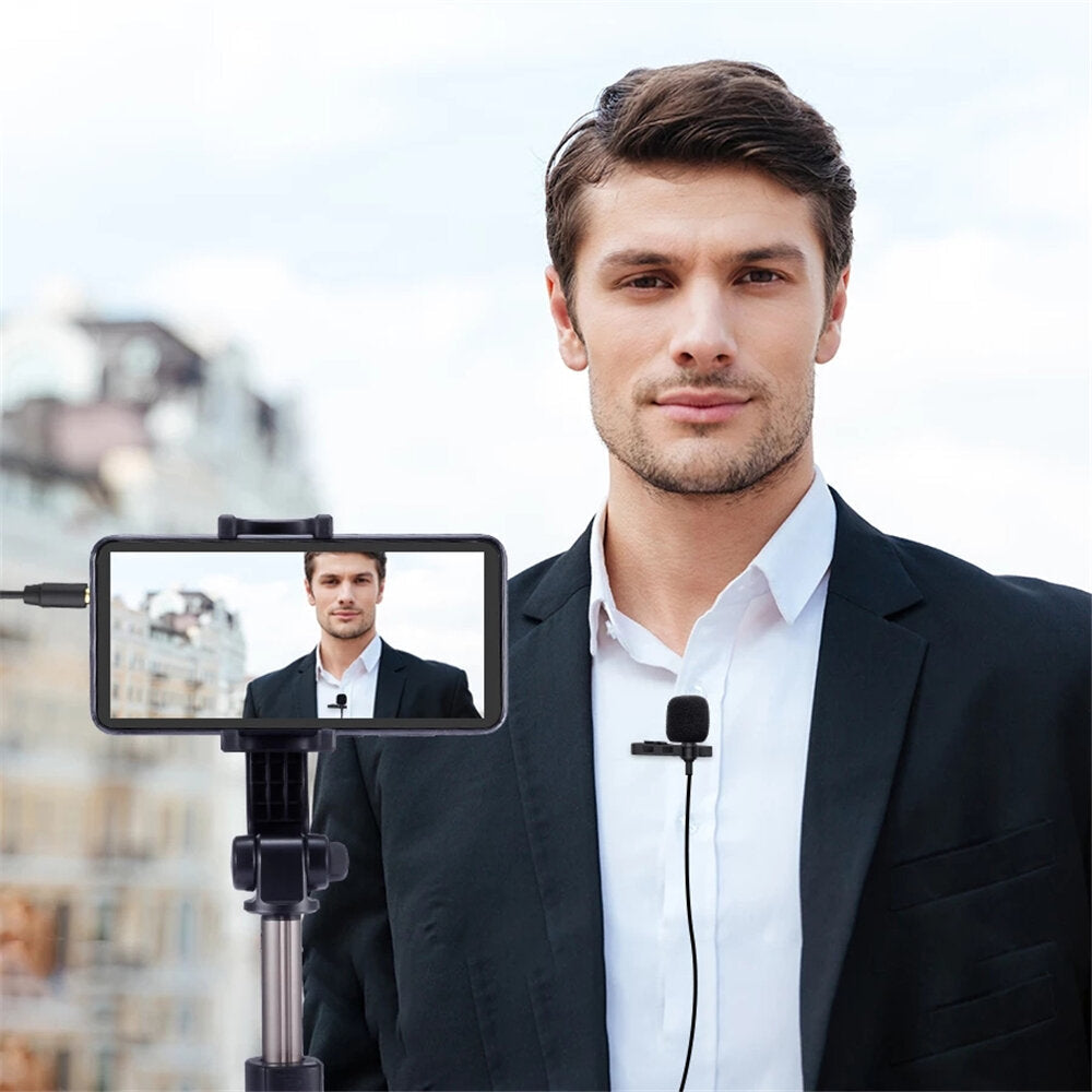 Wired microphone Clip-on Lapel CVC Noise Reduction 8M Cable 3.5MM Plug Mini Condenser Mic for Meeting Broadcast Vlogging Recording