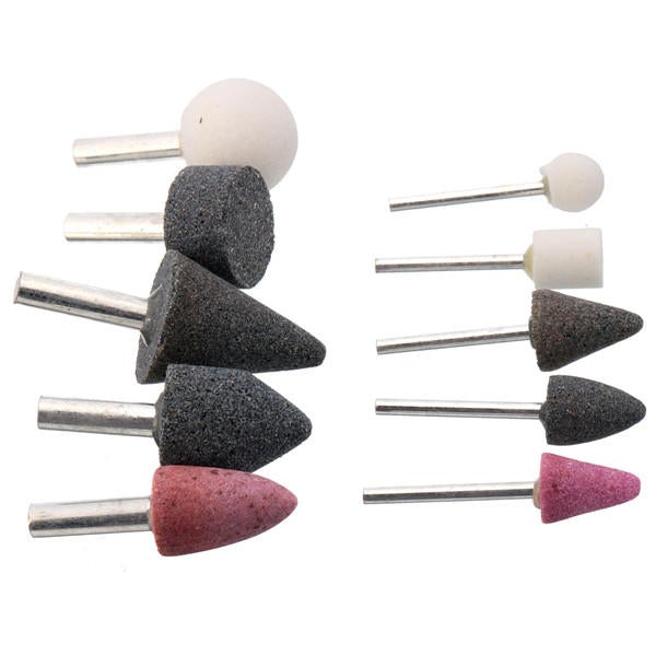 10pcs 1/4 Inch 1/8 Inch Mounted Stones Grinding Abrasive Stone Assortment for Dremel