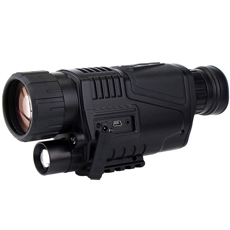 Outdoor 200m Range HD Infrared Digital Night Vision Hunting Monocular with 5X Optical Zoom Photo Video Recording Function Support AV Output
