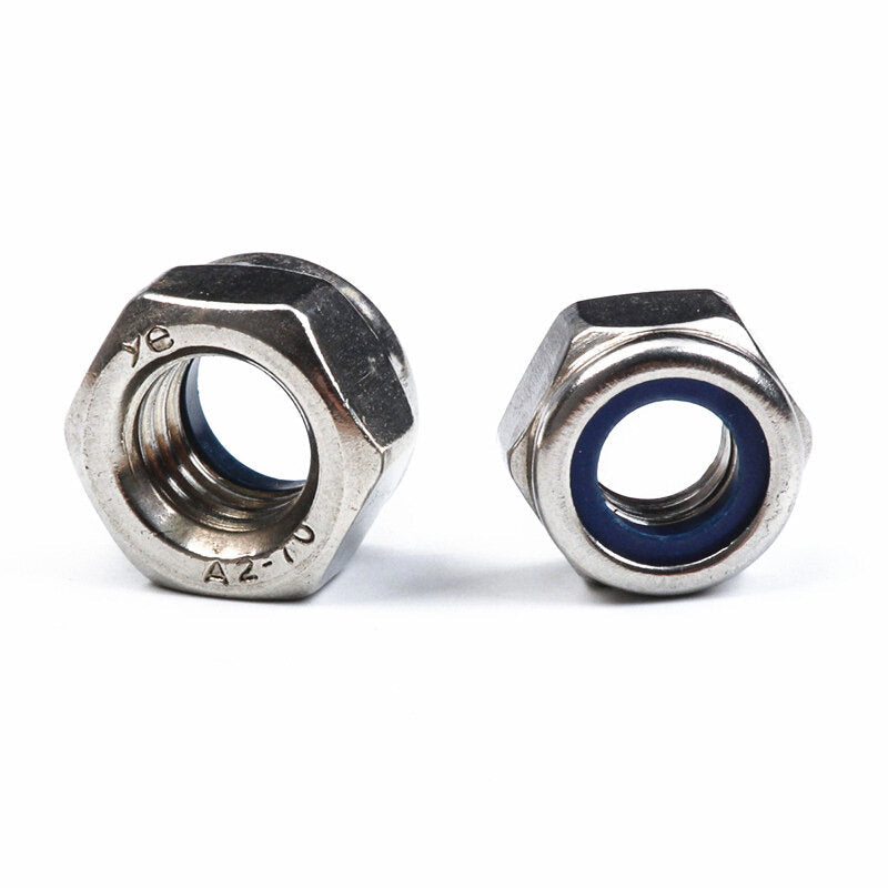 180Pcs Stainless Steel Metric Hex Nuts Self-locking Nylon Insert Lock Nuts Assortment Kit M3-M12