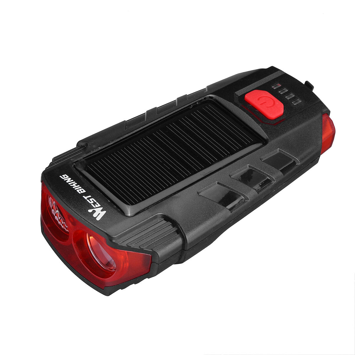 350LM 2xT6 LED Bike Headlight 5 Modes Bicycle Solar Front Light 6 Modes 120 dB Horn USB Rechargeable Waterproof Flashlight
