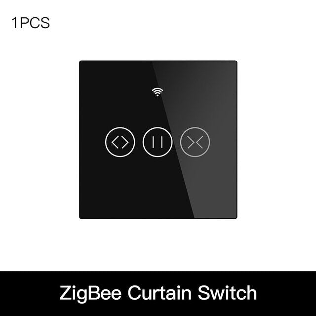 433MHz Smart Touch Curtain Switch Roller Blinds Shutter Wireless Control Relay Status Works with Alexa Google Home
