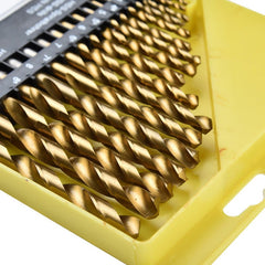 19pcs 1.0-10.0mm HSS Titanium Coated Twist Drill Bit Set for Metal Wood Drilling