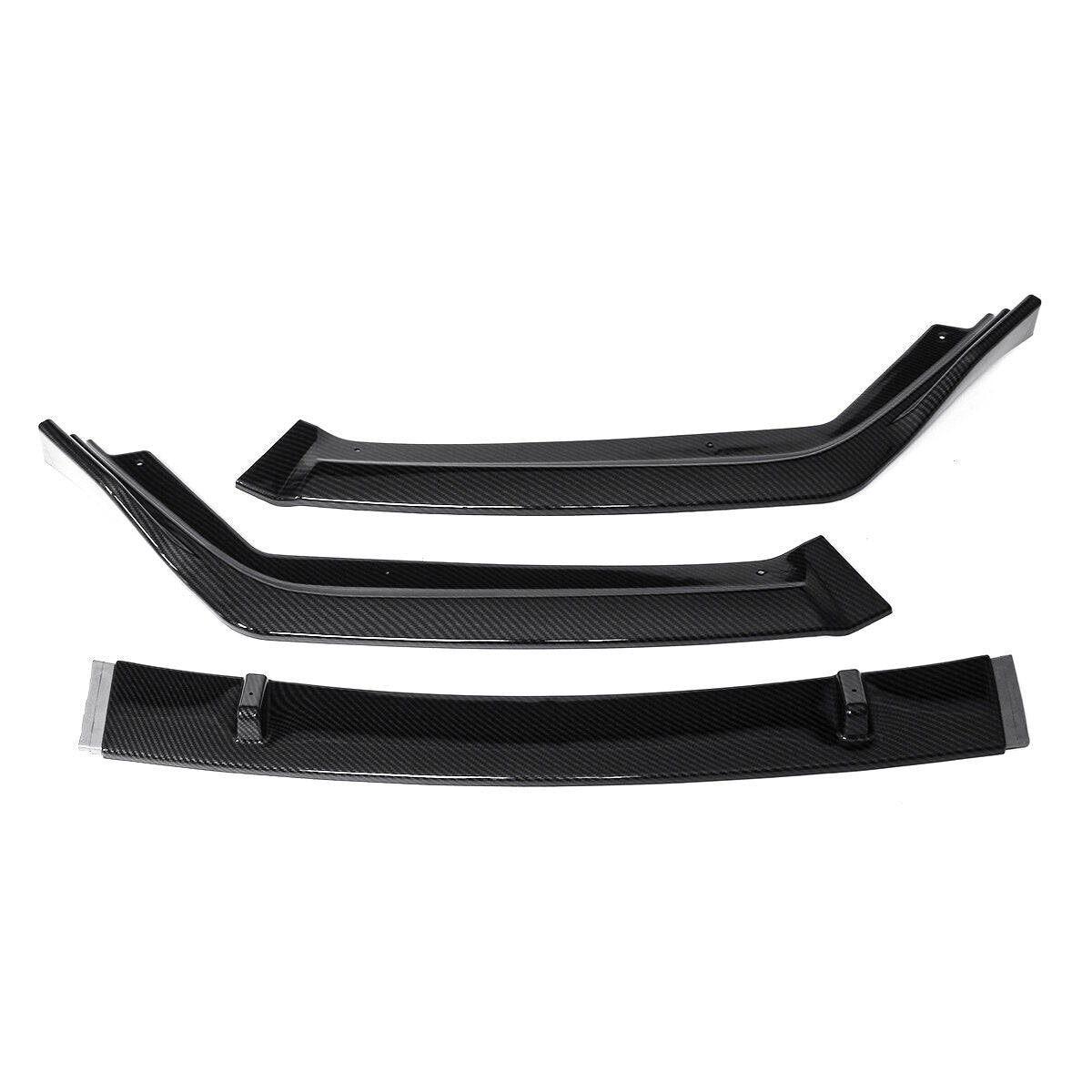 3PCS Carbon Fiber Look Front Bumper Lip Body Kit Spoiler