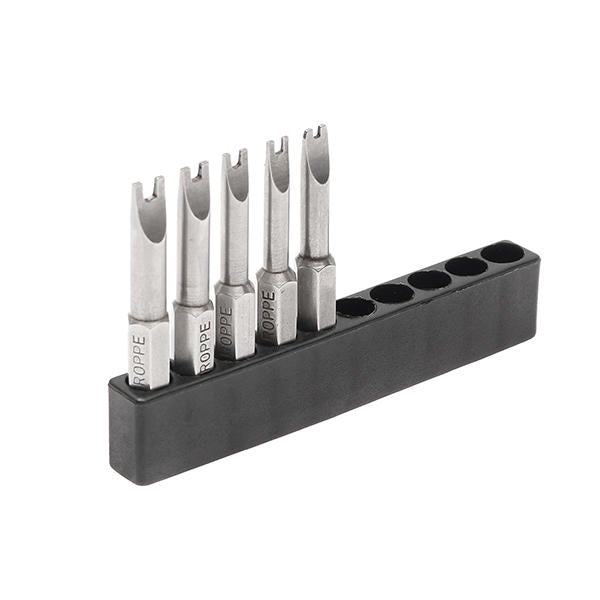5pcs 50mm 1/4 Inch Hex Shank Magnetic U-shaped Screwdriver Bits