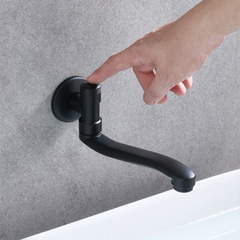 Black Stainless Steel Bathroom Washbasin Faucet Tap Countertop Basin Single-Hole Hot And Cold Water Mixer Wall Mount