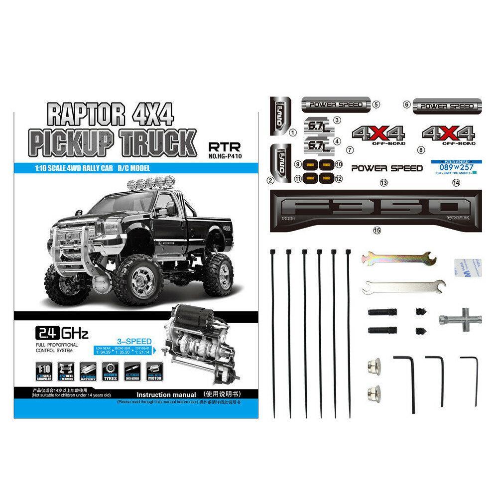 2.4G 4WD RC Car 3 Speed Pickup Truck Rally Vehicles without Battery Charger