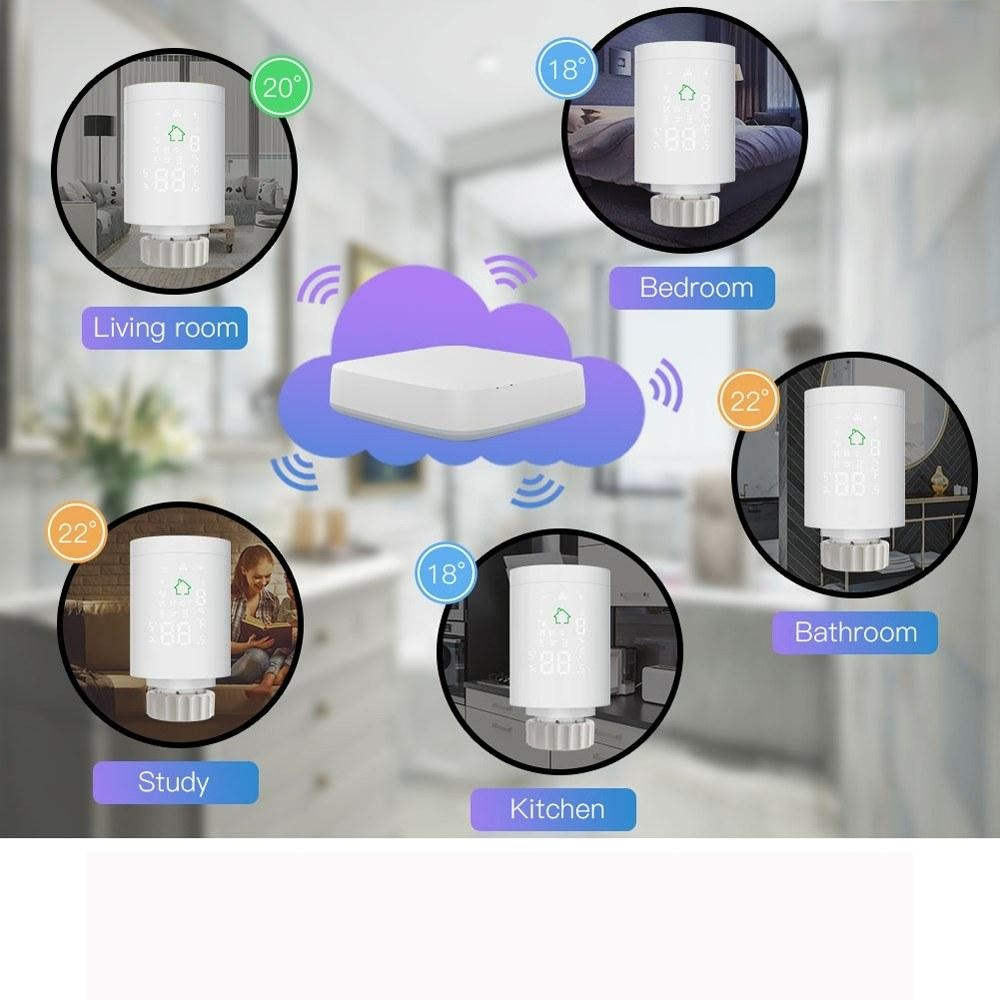 Intelligent Radiator Actuator Programmable Thermostatic Valve Temperature Controller Voice Control via Alexa