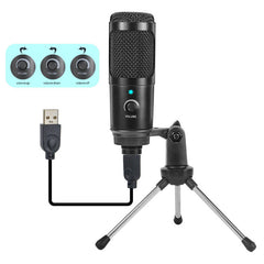 Condenser Microphone Suit USB Radio Recording KSong Gaming Live Streaming Broadcast Mic for Computer PC Laptop Tablet