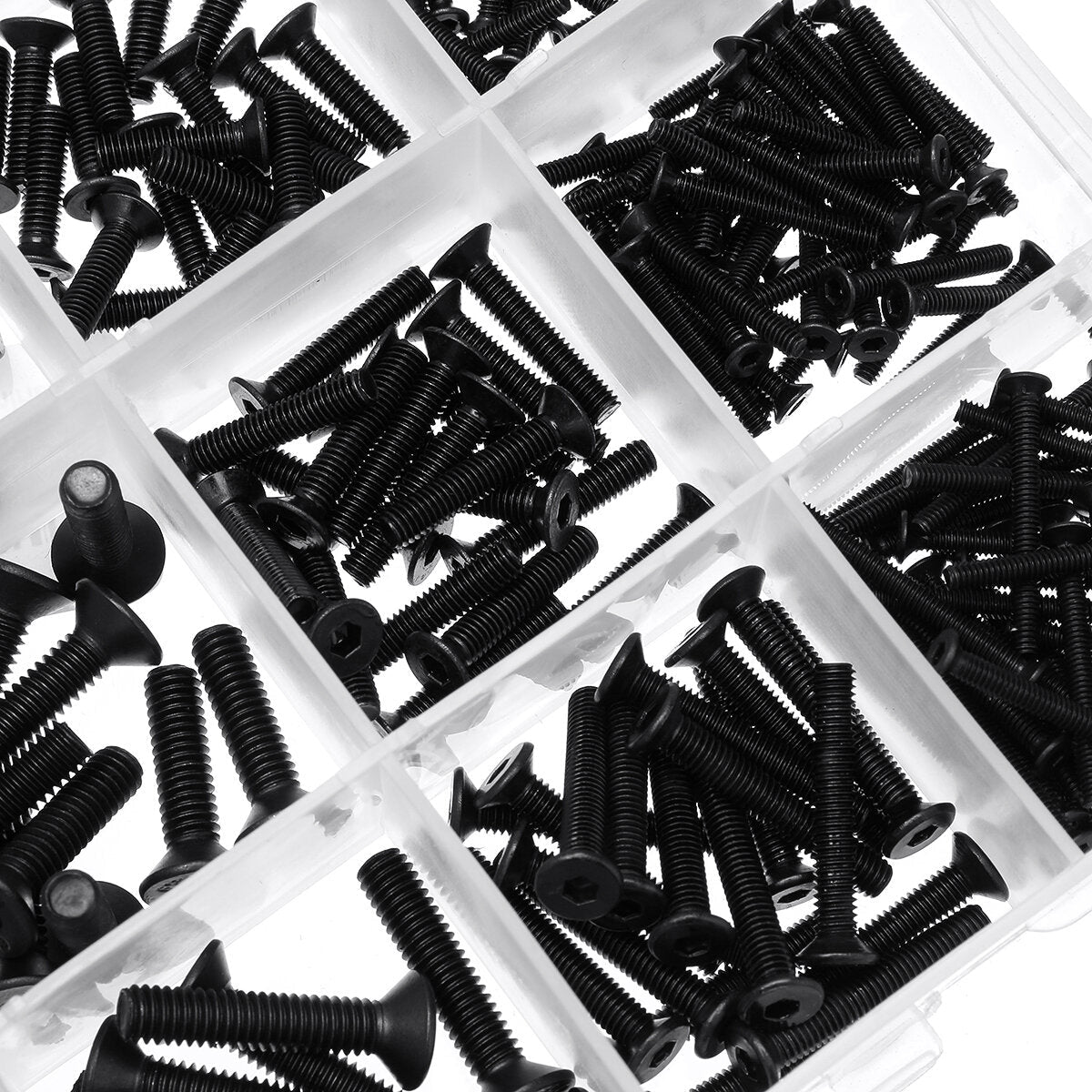 1060Pcs M2 M3 M4 M5 Socket Cap Flat Button Head Bolt Screws Hex Nut Washer Set