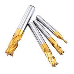 10PCS 2-10mm Titanium Coated HSS 4 Flute End Mill Cutter CNC Drill Bit Milling Set